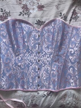 Plus Size Lavender Brocade Corset